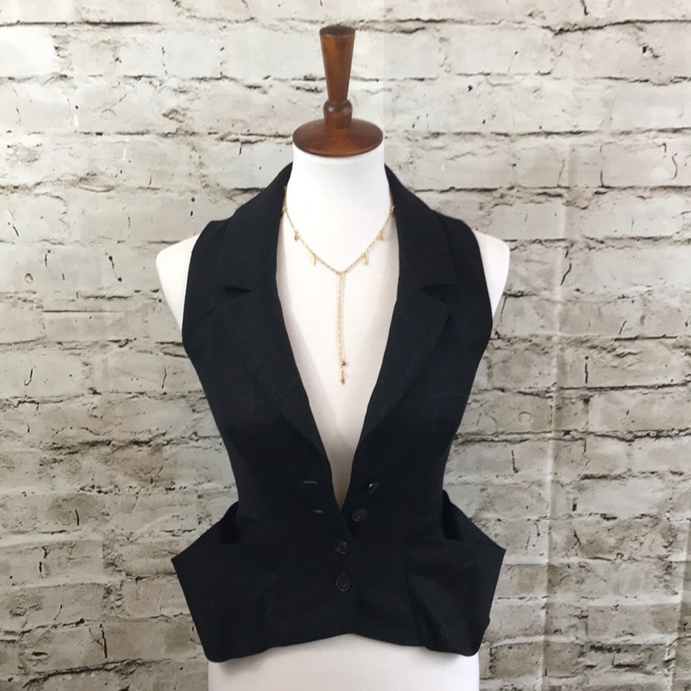 || All Saints || Black Agatha Waistcoat Vest US4